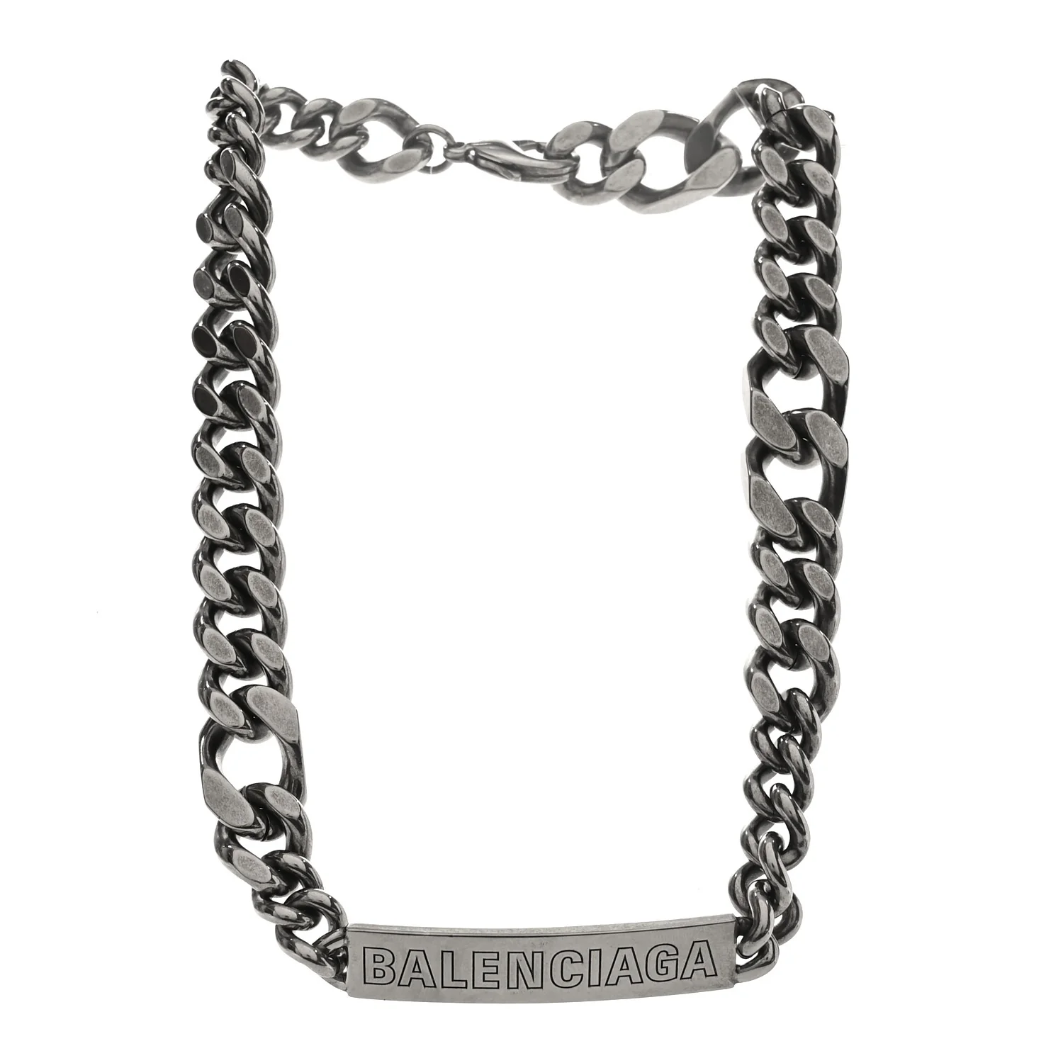 Brass Plate Twist Necklace Antique Silver - Image 3