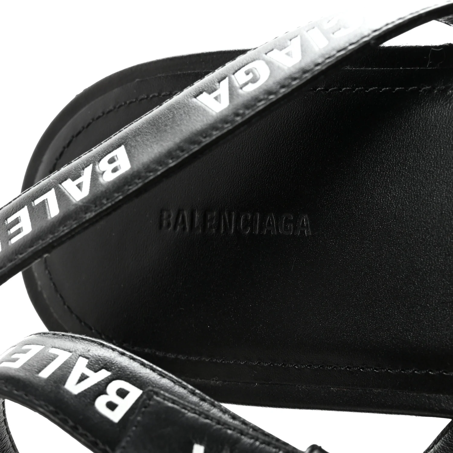 Calfskin Allover Logo Flat Sandals 39.5 Black White - Image 8