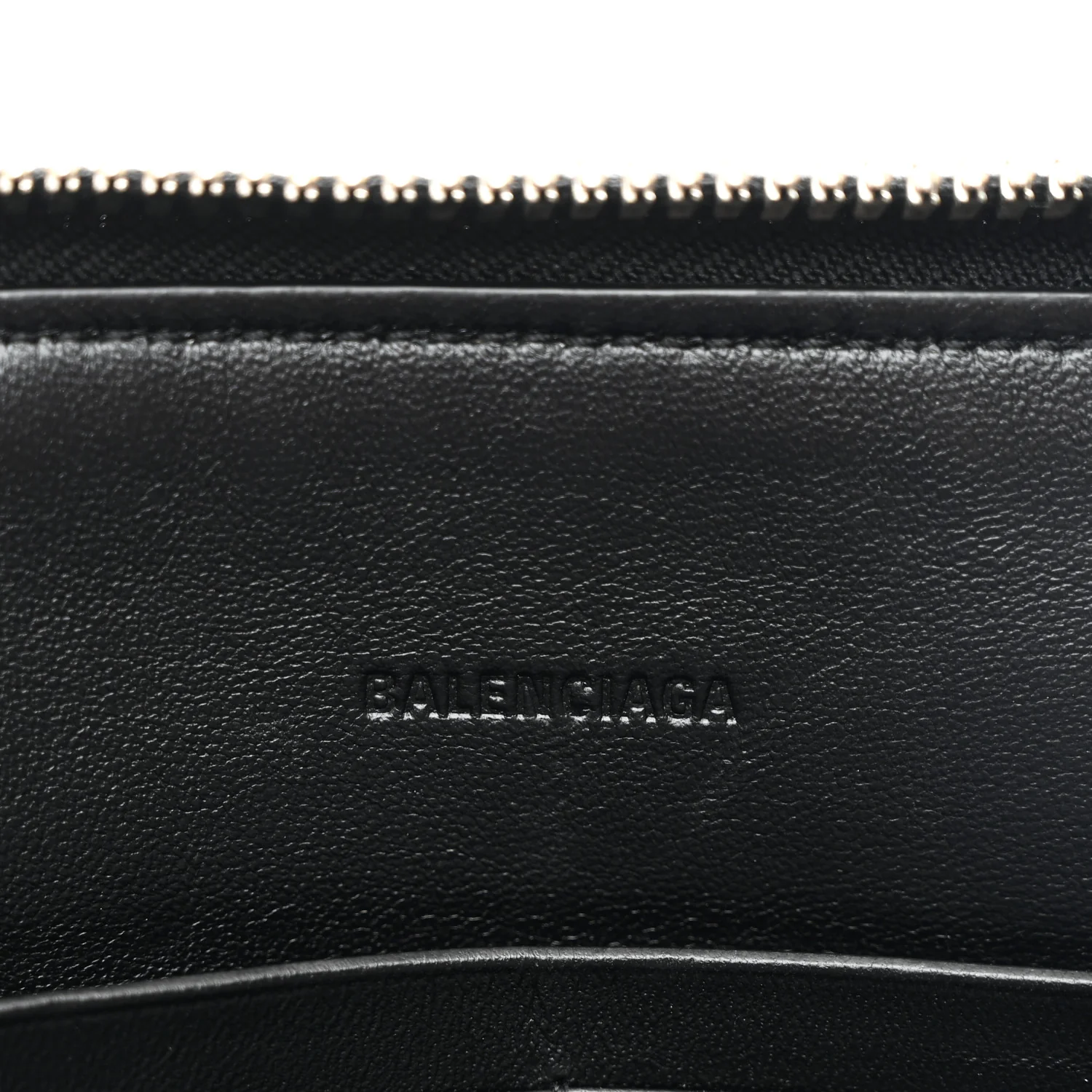 Calfskin Chain Cuff Wristlet Wallet Black - Image 11