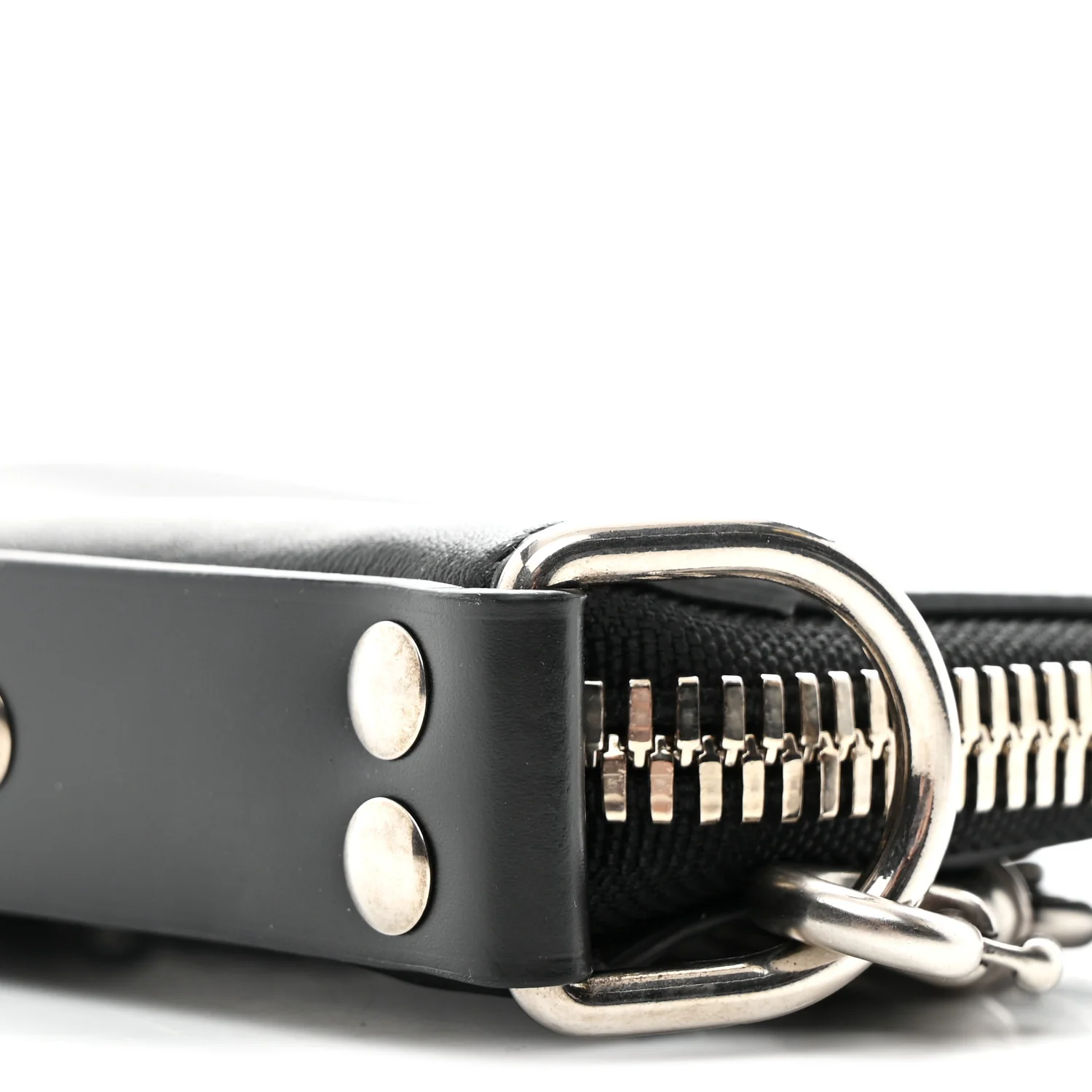 Calfskin Chain Cuff Wristlet Wallet Black - Image 20