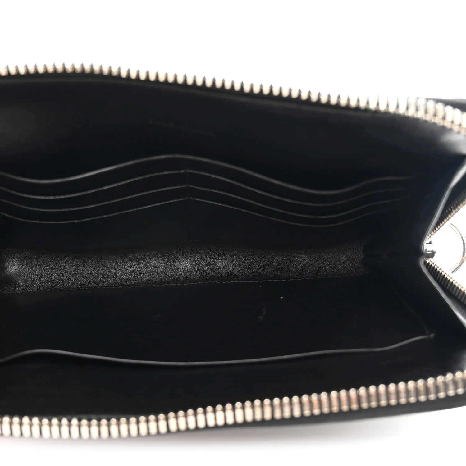 Calfskin Chain Cuff Wristlet Wallet Black - Image 9