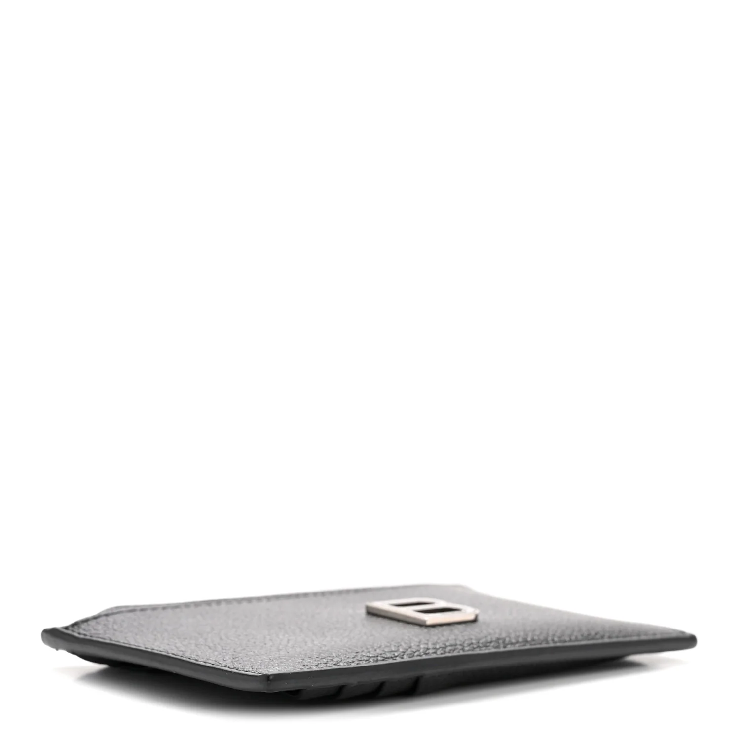 Calfskin Hourglass Long Coin Case Card Holder Black - Image 4
