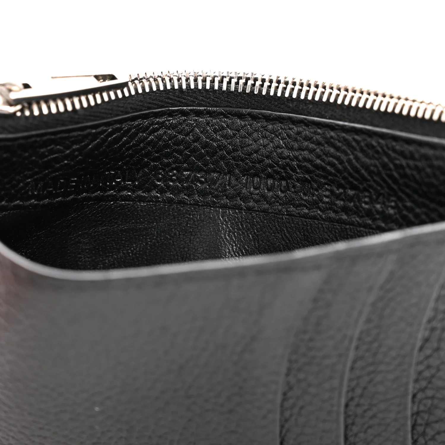 Calfskin Hourglass Long Coin Case Card Holder Black - Image 7