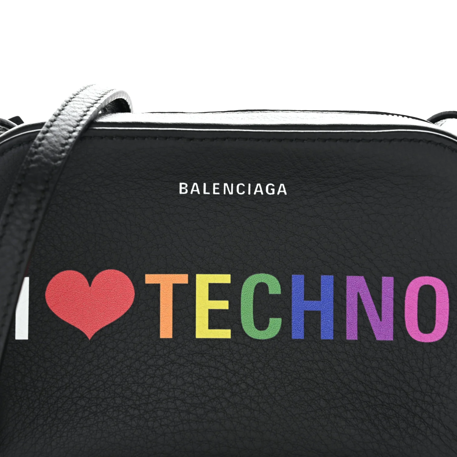Calfskin I Love Techno XS Everyday Camera Bag Black - Image 7
