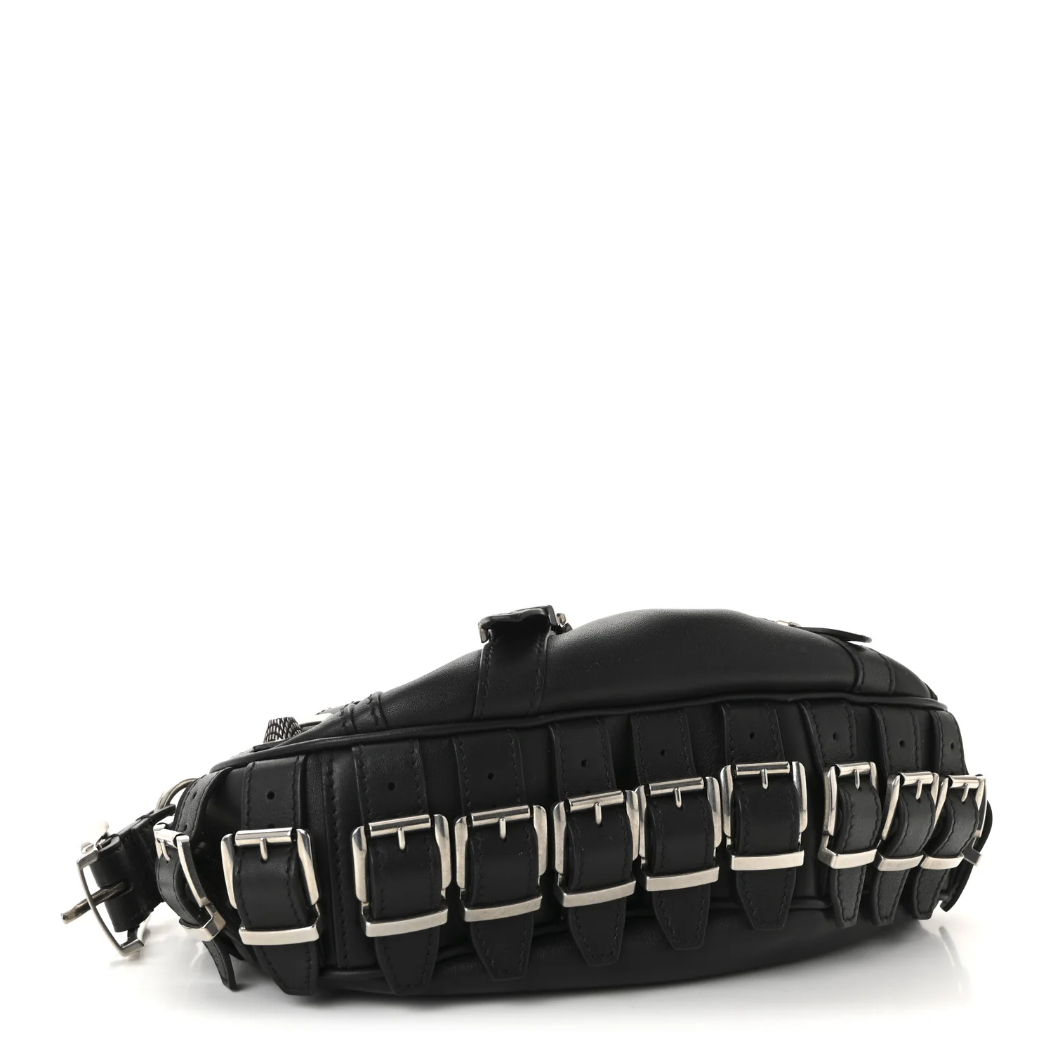 Calfskin Le Cagole With Buckles Shoulder Bag XS Black - Image 4