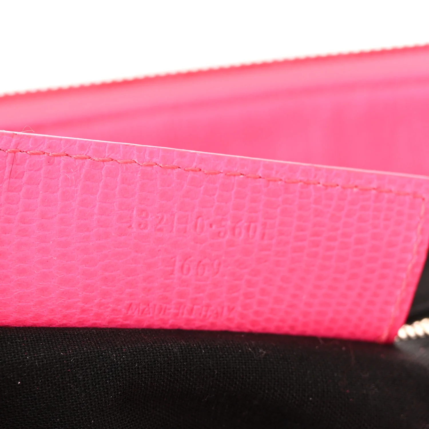 Calfskin Lizard Embossed Silver Hardware Work Rose Fluo - Image 8