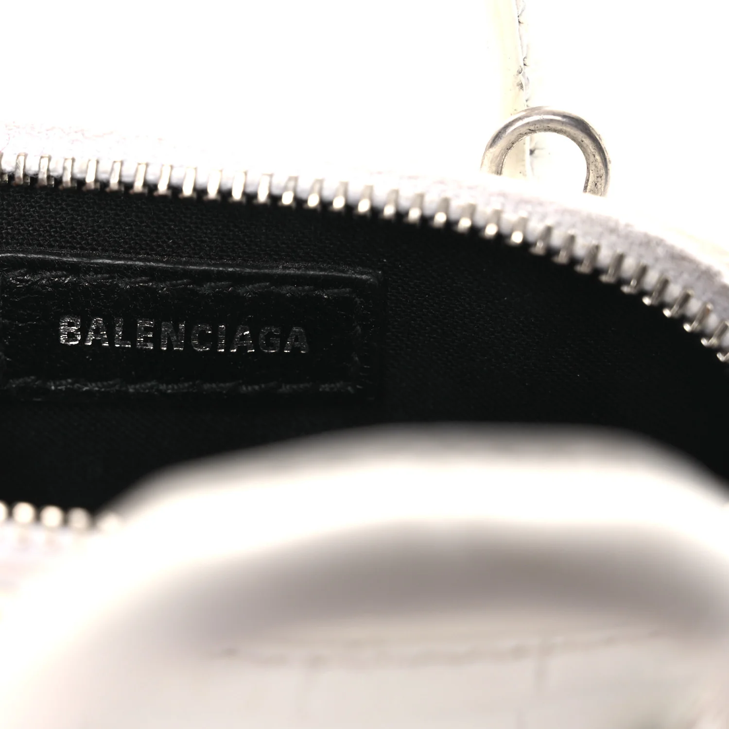 Calfskin Logo Crocodile Embossed Mini Ville Top Handle Bag White Black - Image 6