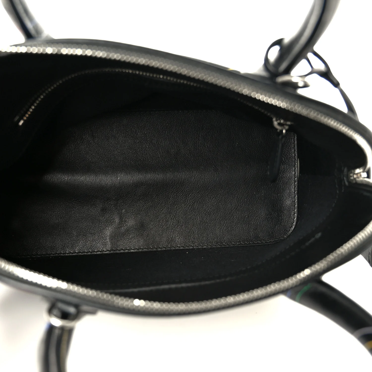Calfskin Logo Print S Ville Top Handle Bag Black Multicolor - Image 5