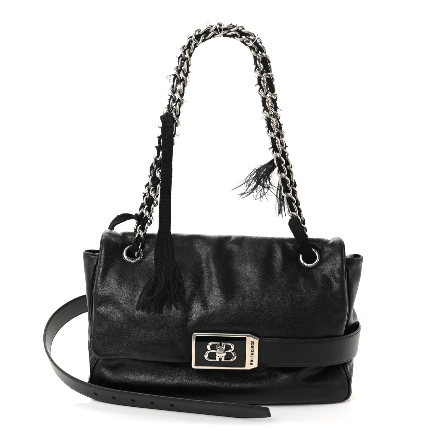 Calfskin Medium Modu Shoulder Bag Black