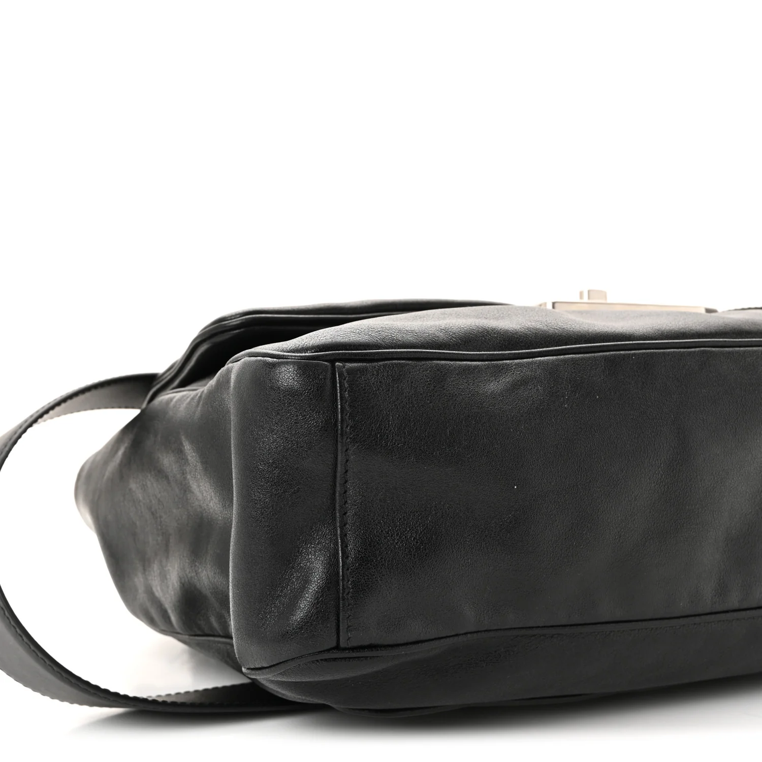 Calfskin Medium Modu Shoulder Bag Black - Image 8