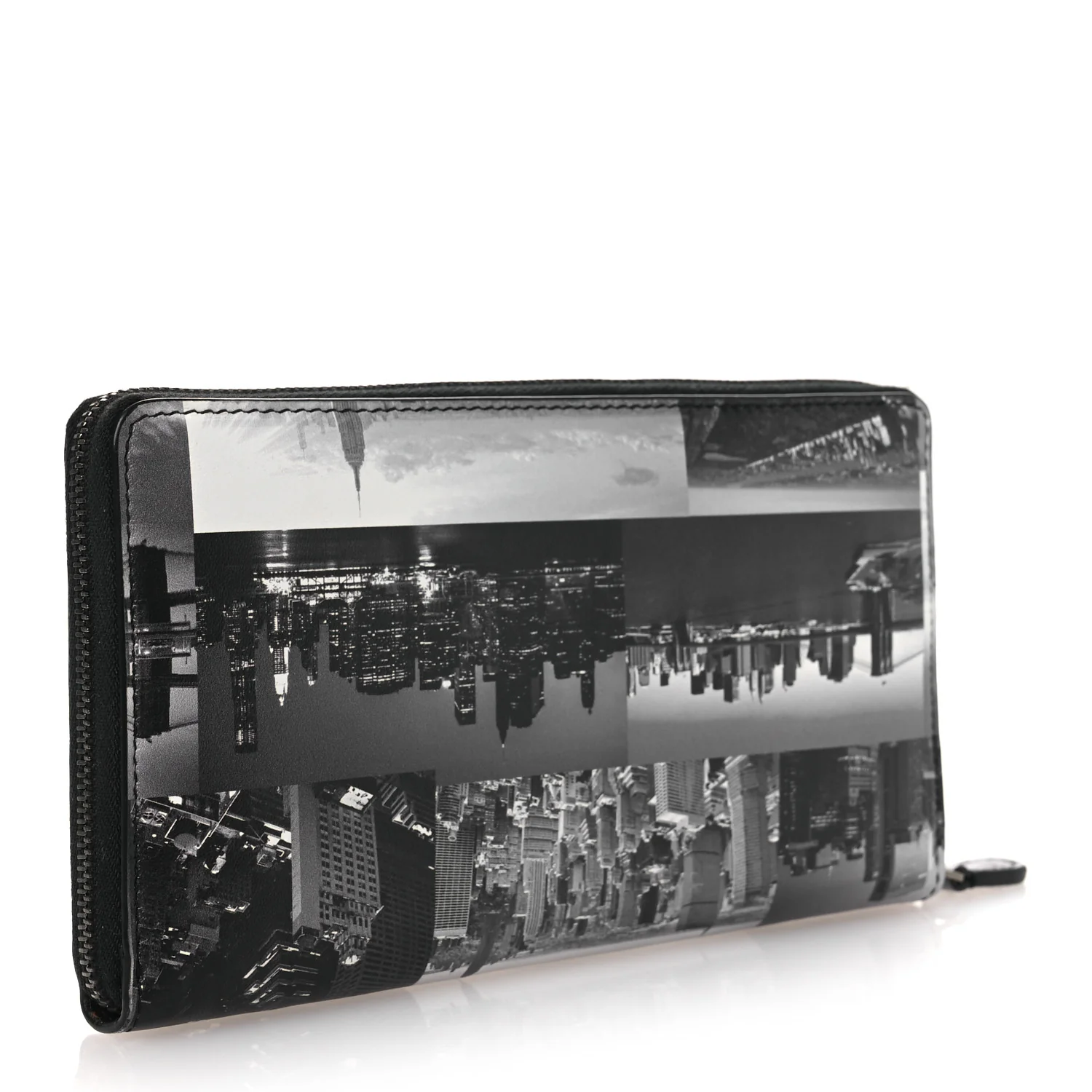 Calfskin New York Skyline Logo Ville Wallet Black - Image 3