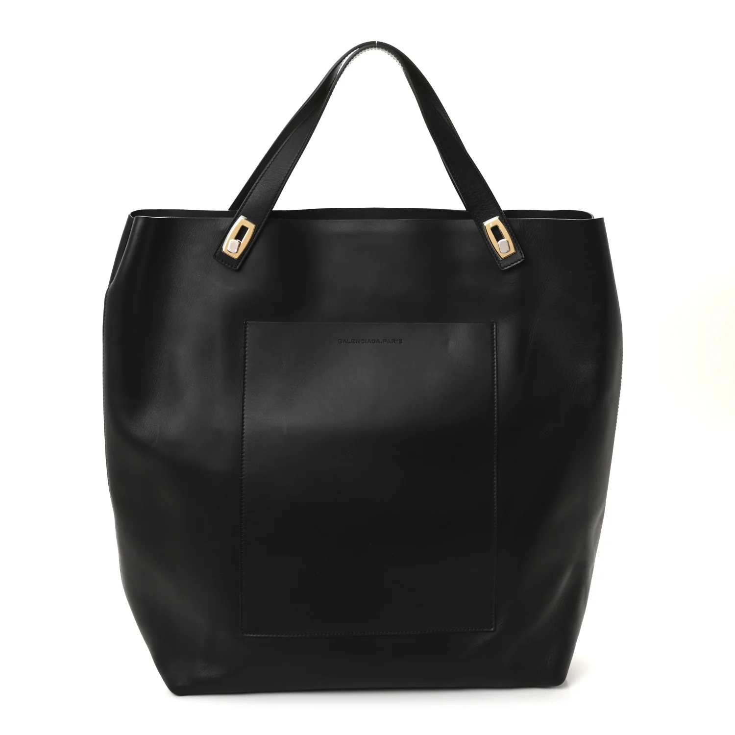 Calfskin Pocket Tote Black