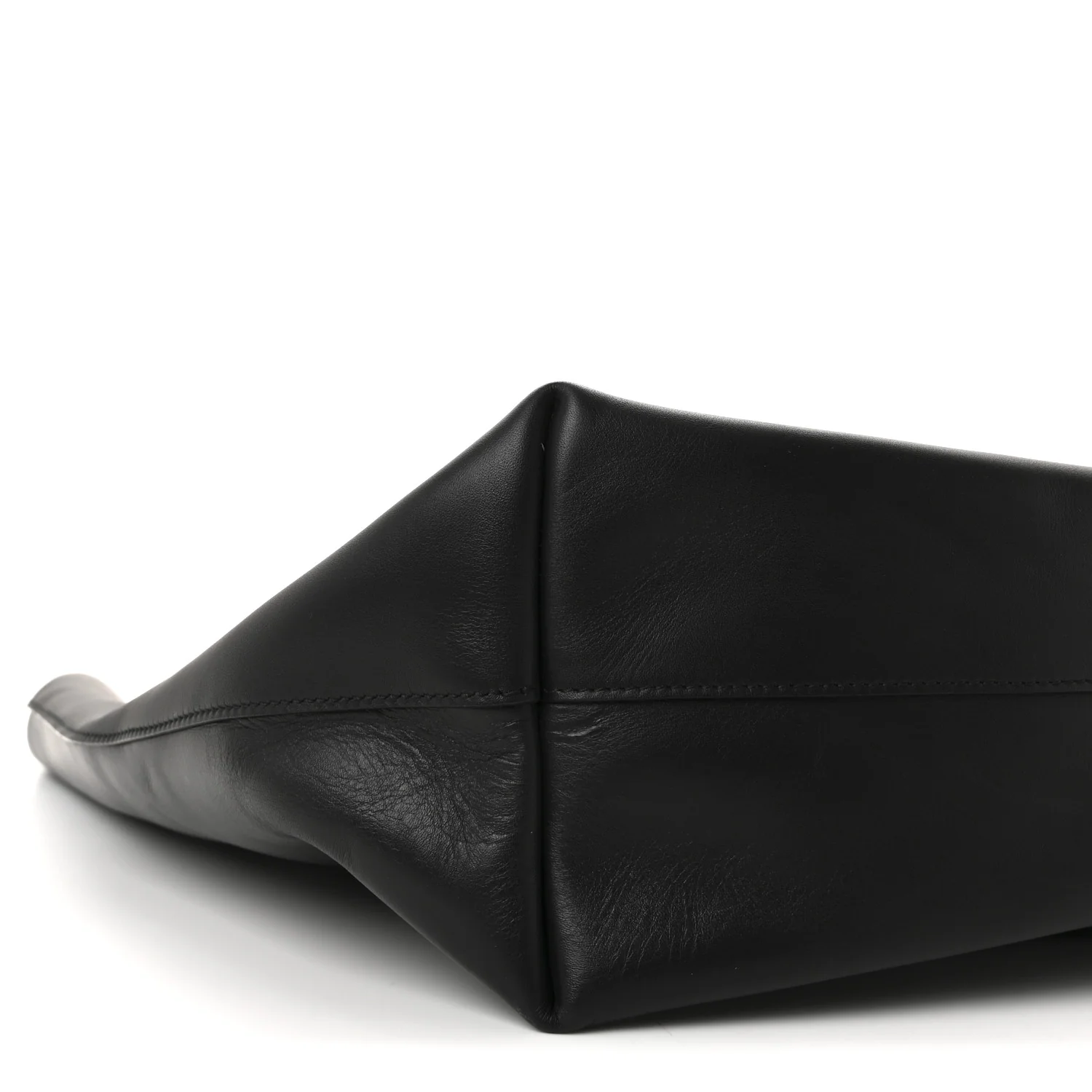 Calfskin Pocket Tote Black - Image 9
