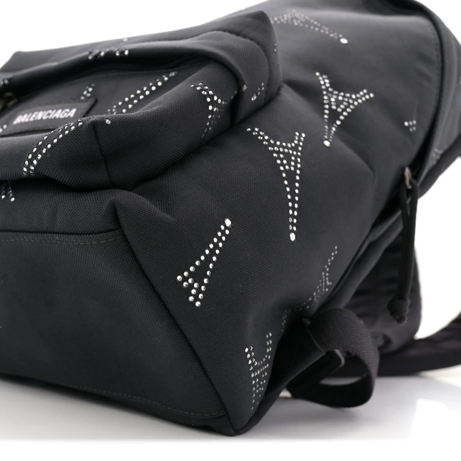 Canvas Crystal Embellished Eiffel Tower Explorer Backpack S Black - Image 9