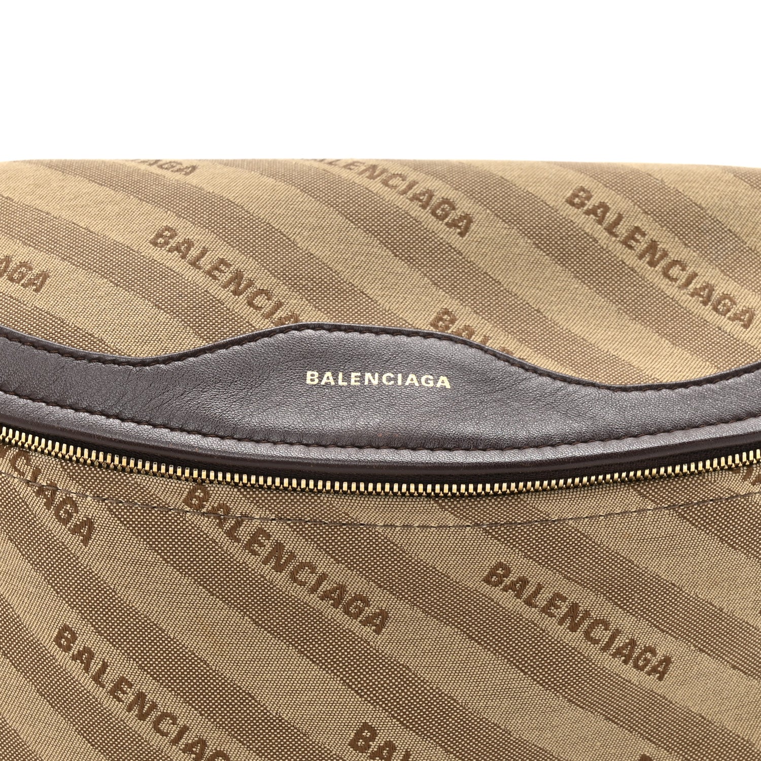 Canvas Jacquard Diagonal Allover Logo XS Souvenir Belt Bag Brown - Image 8