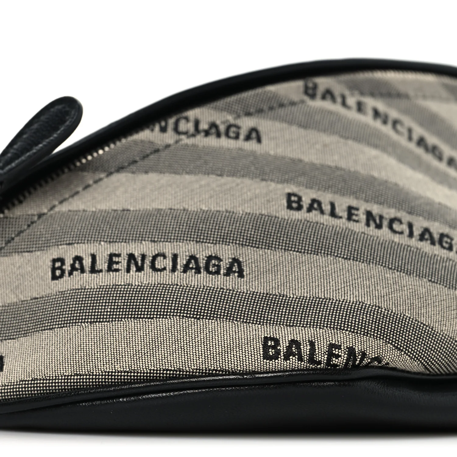 Canvas Jacquard Diagonal Allover Logo XS Souvenir Belt Bag Gris - Image 9