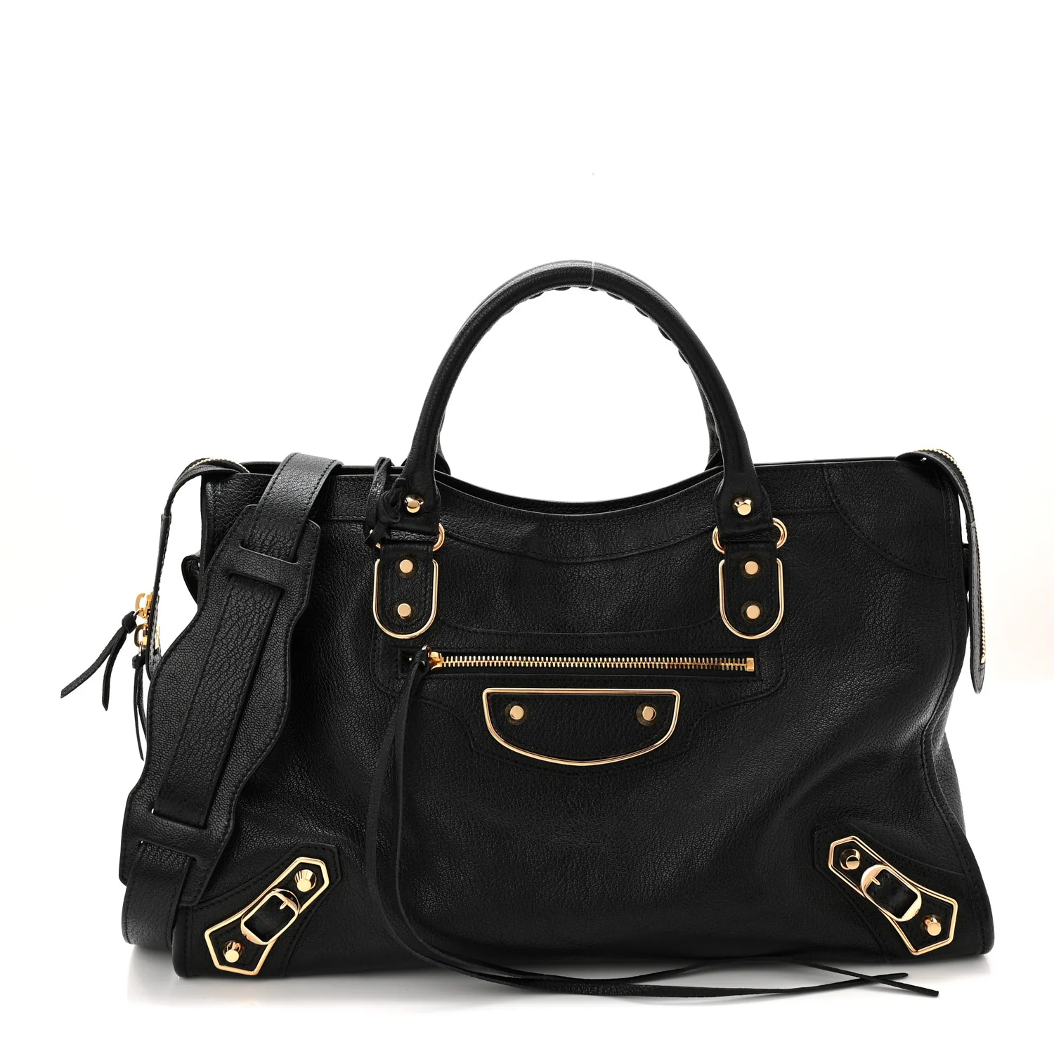 Chevre Gold Metallic Edge Hardware City Black