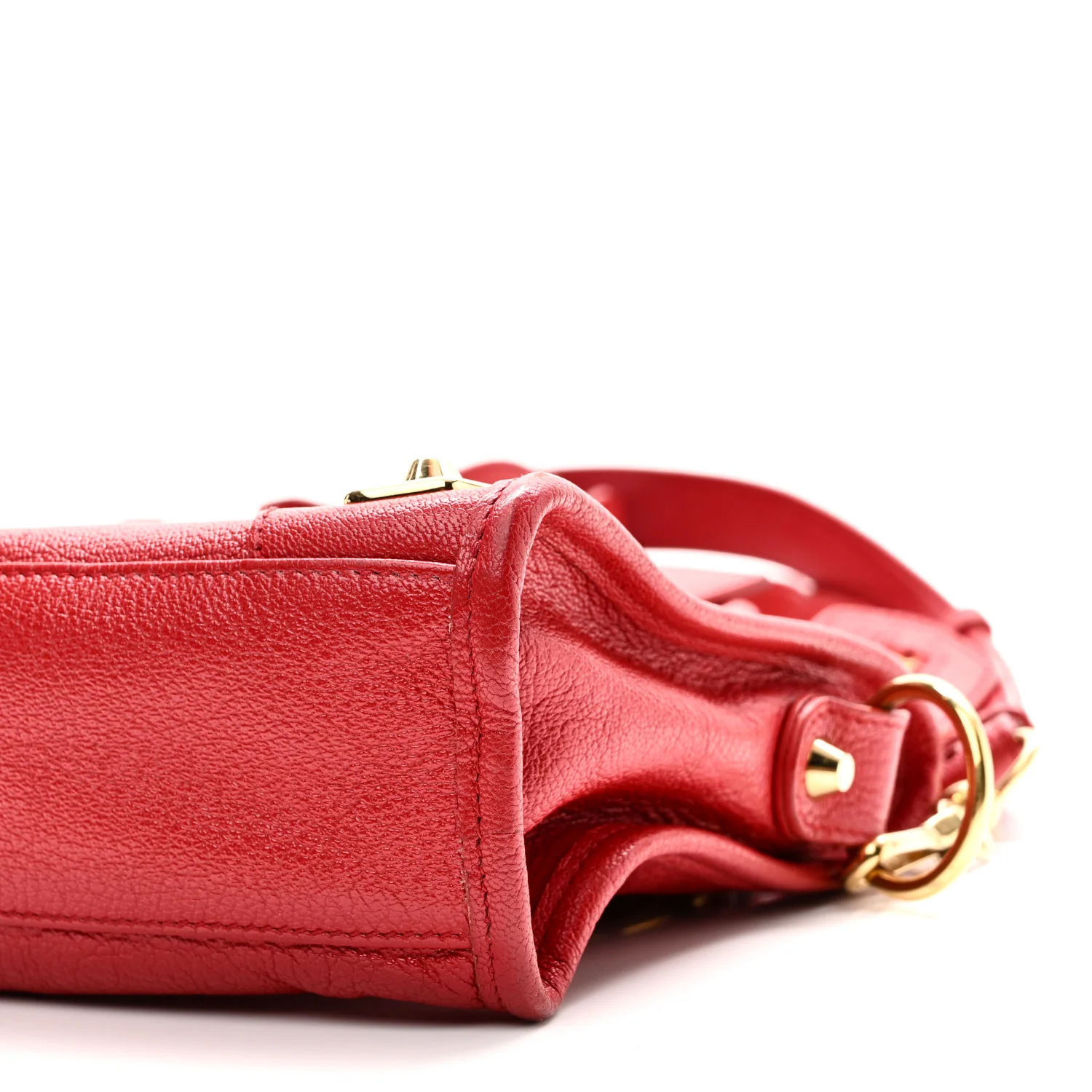 Chevre Gold Metallic Edge Hardware Mini City Rouge Grenade - Image 11
