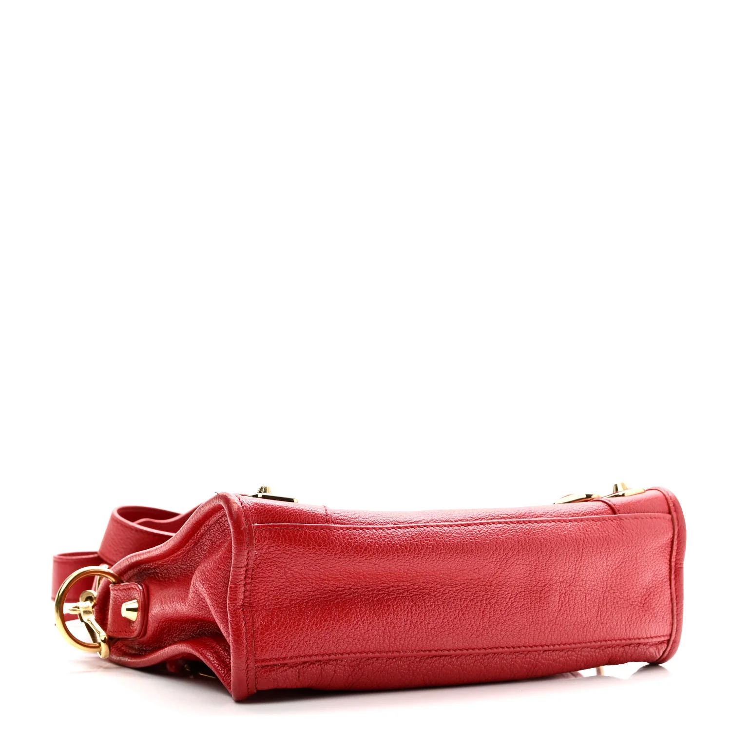 Chevre Gold Metallic Edge Hardware Mini City Rouge Grenade - Image 5