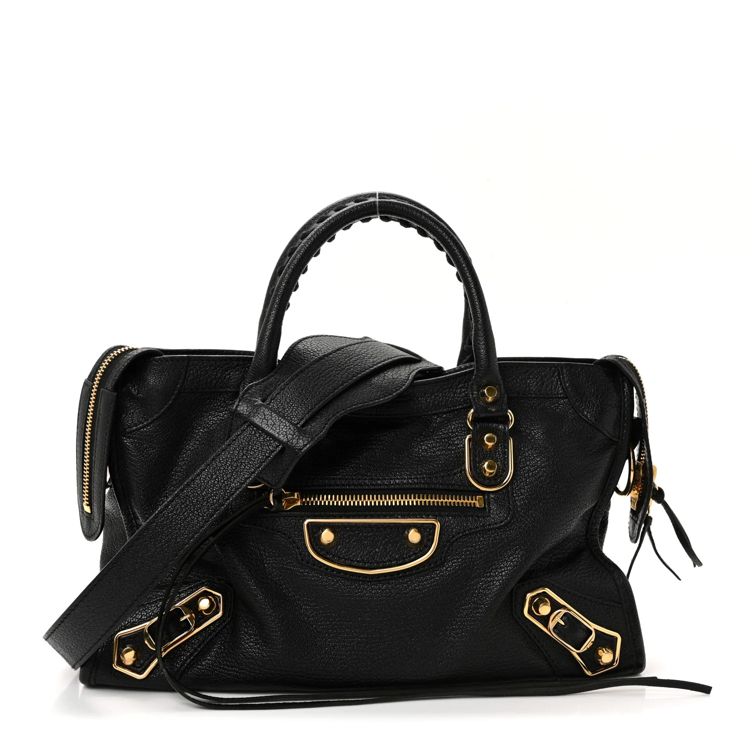 Chevre Gold Metallic Edge Hardware S City Black