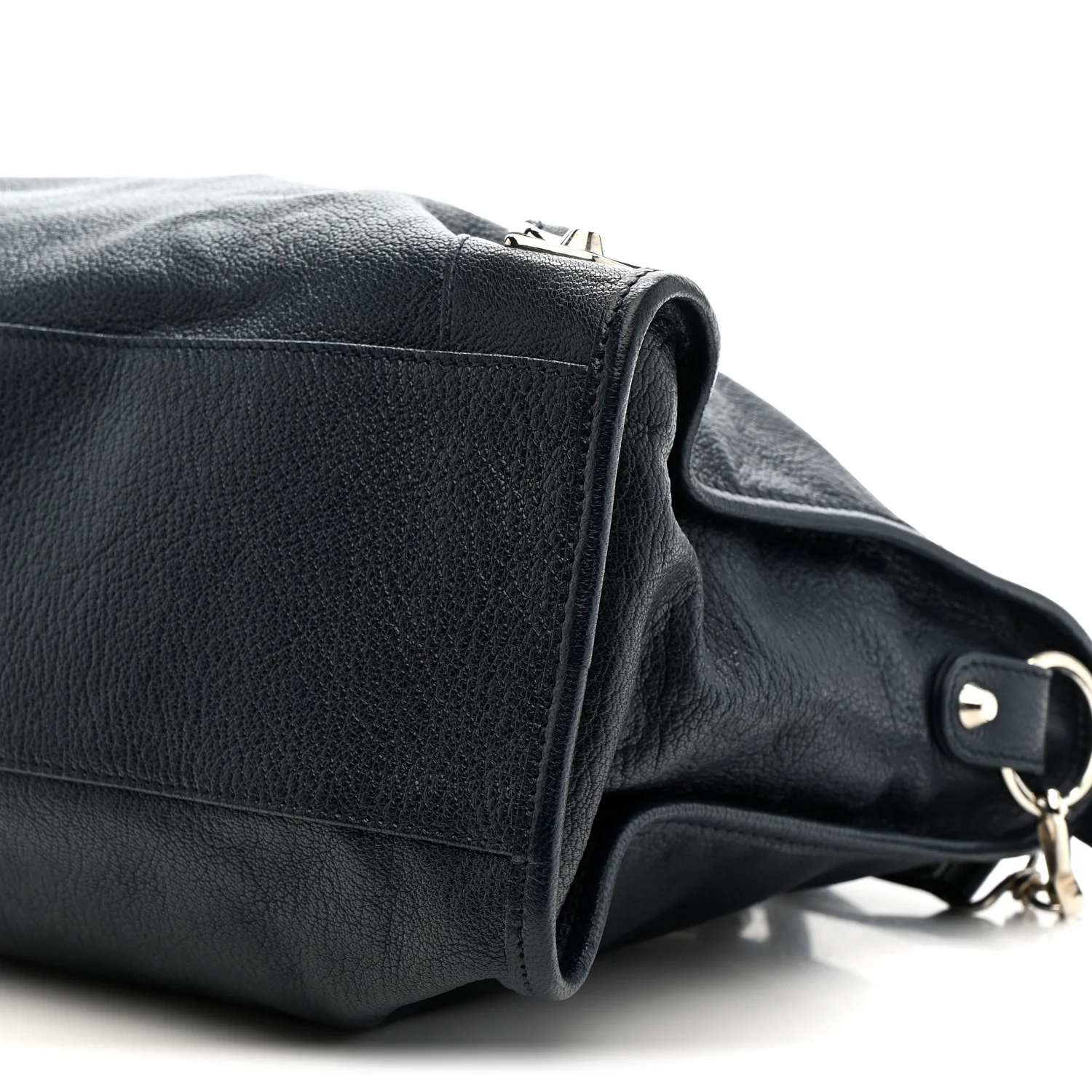 Chevre Silver Metallic Edge Hardware City Bleu Nuit Dark Sea - Image 11