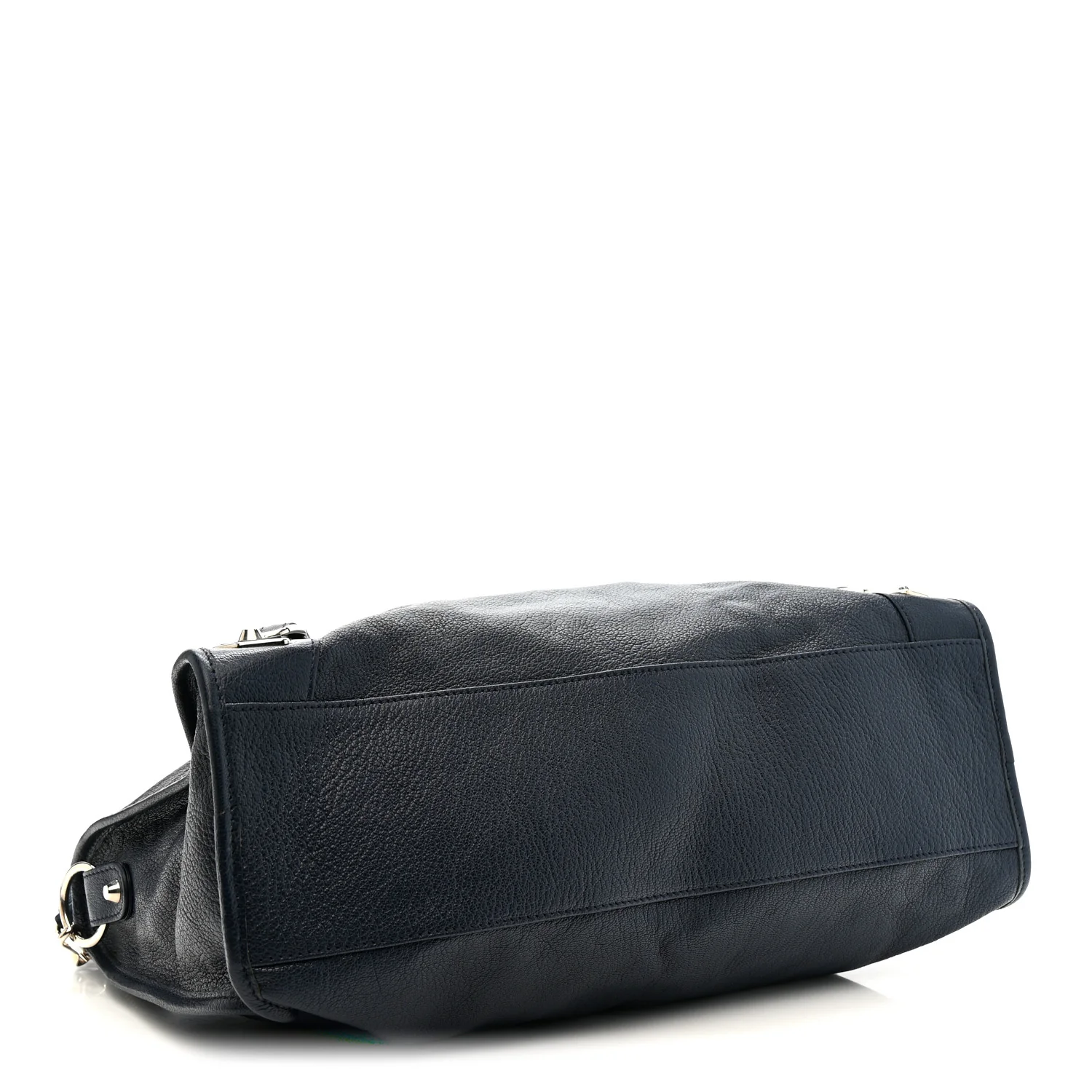 Chevre Silver Metallic Edge Hardware City Bleu Nuit Dark Sea - Image 5