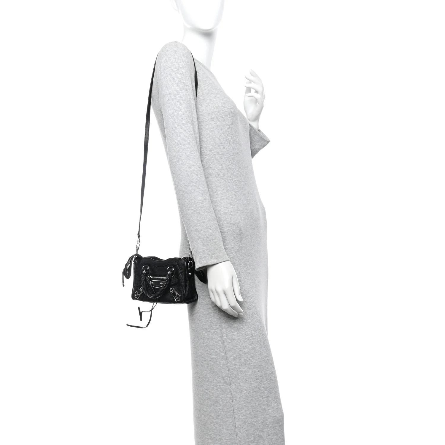 Chevre Silver Metallic Edge Hardware Nano City Black - Image 2