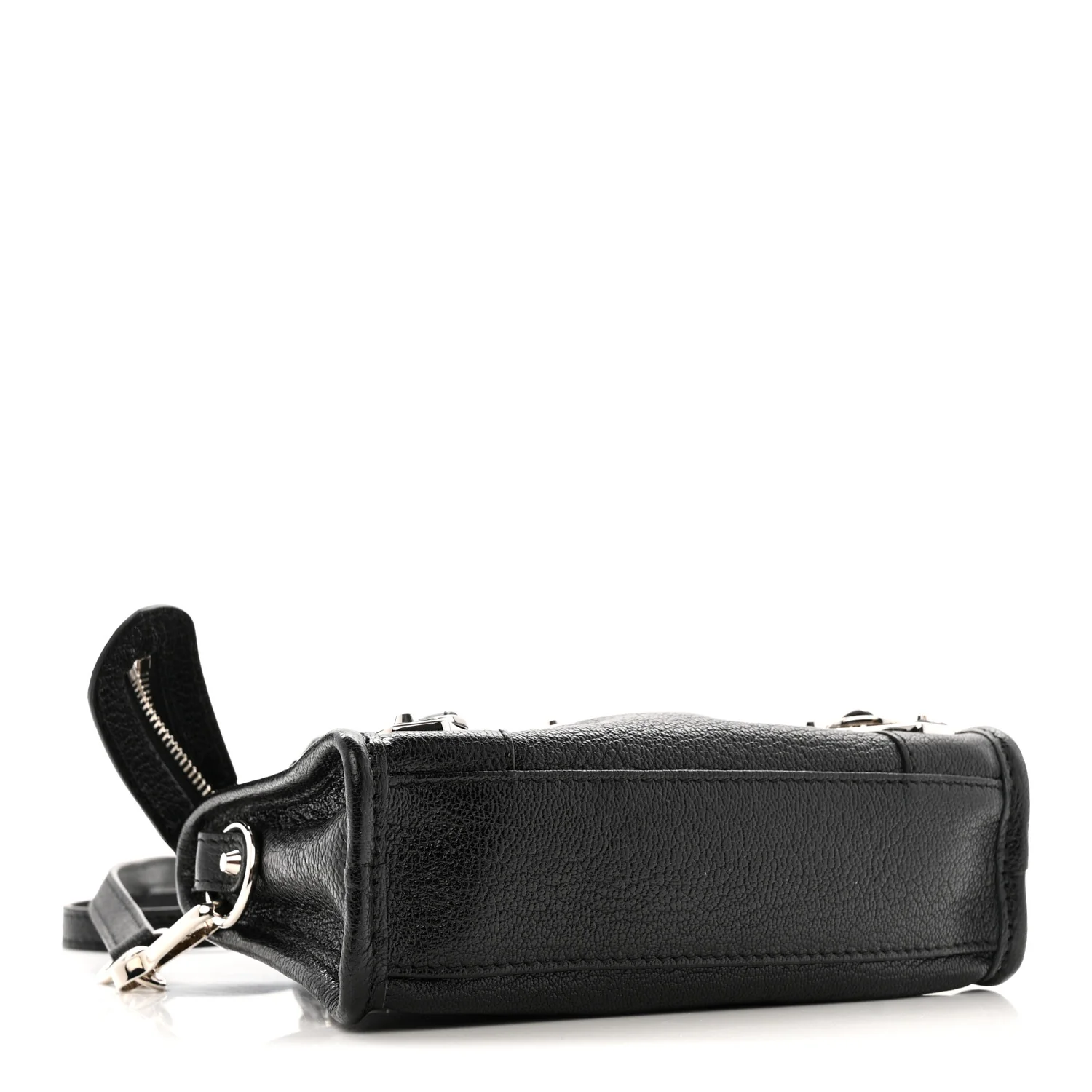 Chevre Silver Metallic Edge Hardware Nano City Black - Image 4