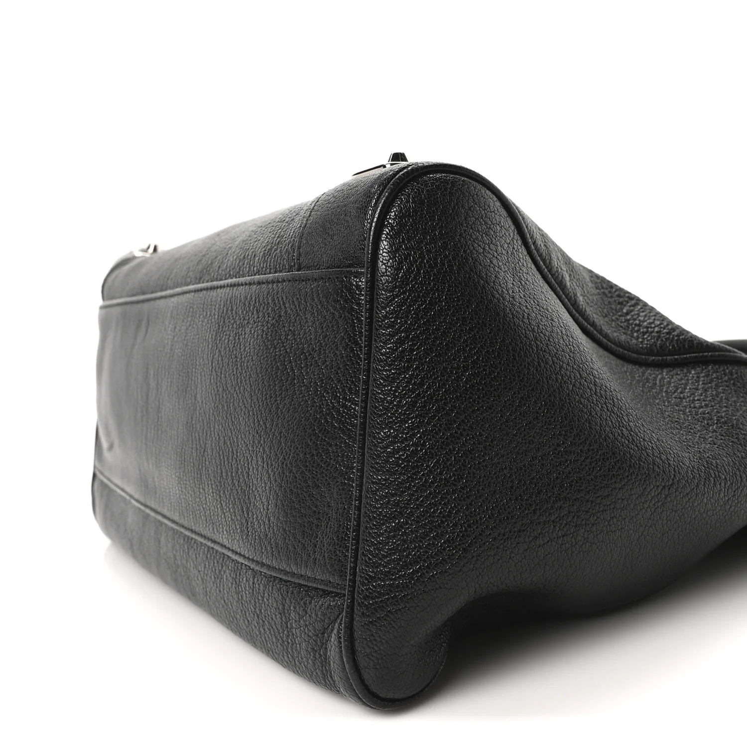 Chevre Silver Metallic Edge Hardware Velo Black - Image 11
