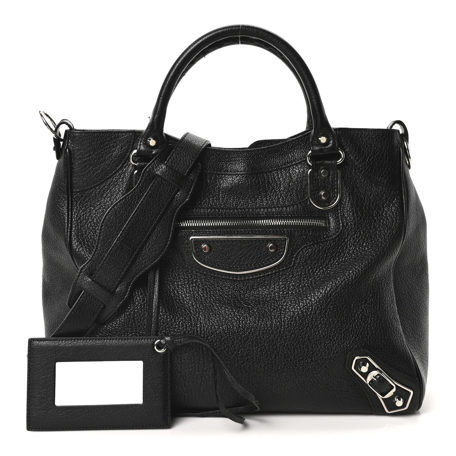 Chevre Silver Metallic Edge Hardware Velo Black - Image 3