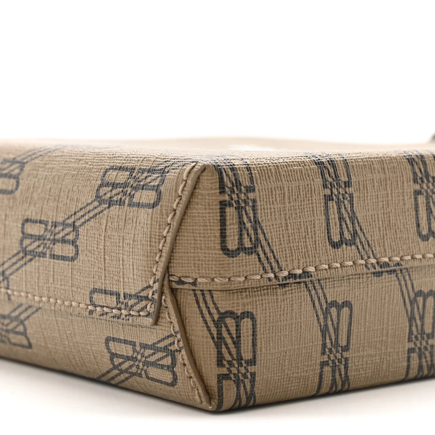 Coated Canvas BB Monogram Allover Logo Shopping Bag Beige Brown Black - Image 11