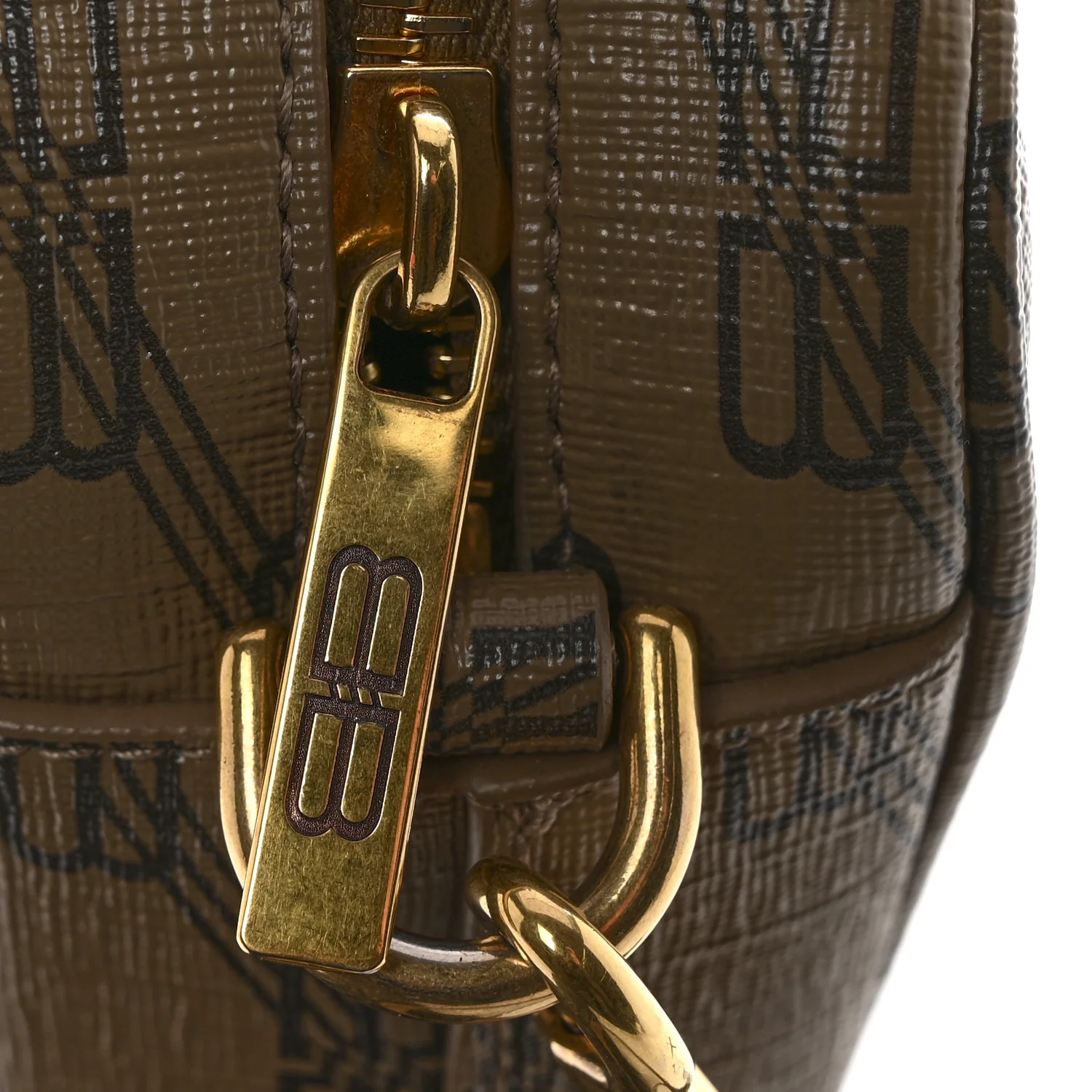 Coated Canvas BB Monogram Medium Signature Camera Bag Beige Brown - Image 12