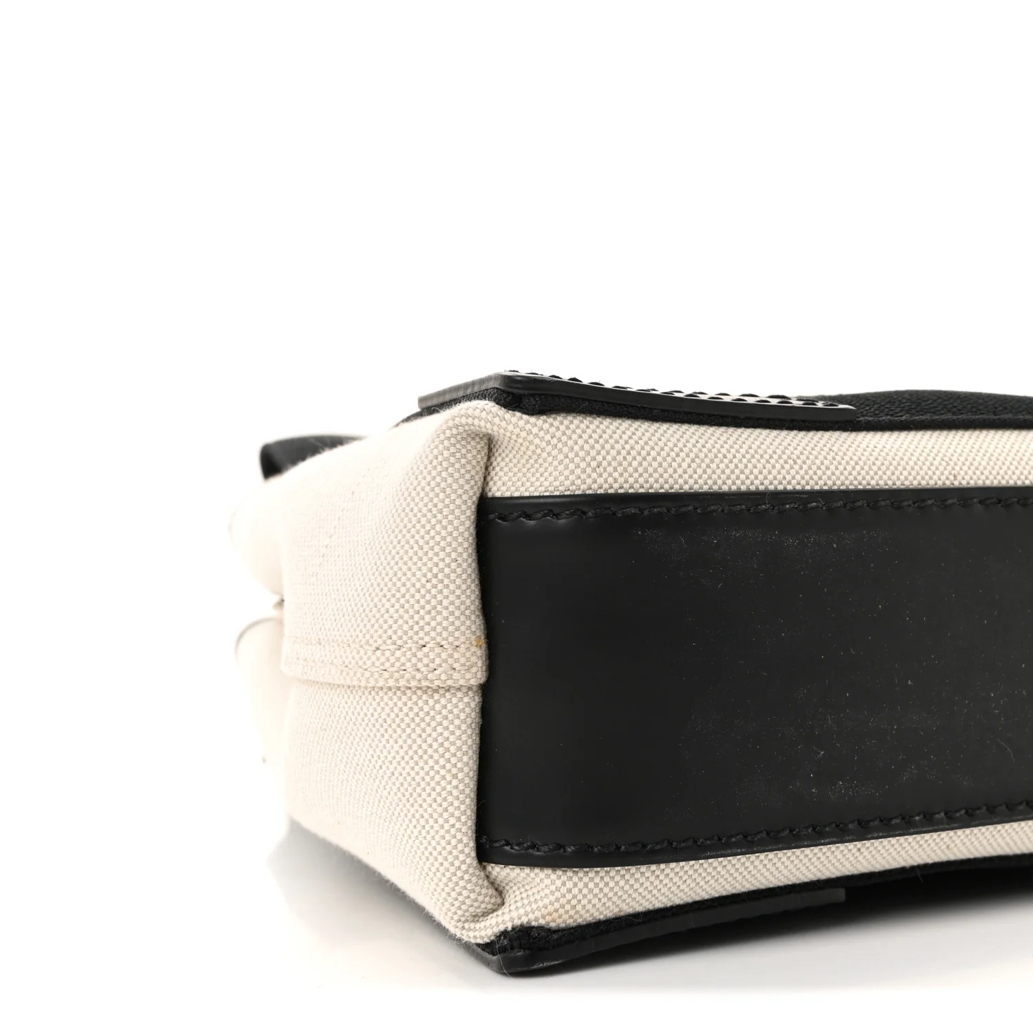 Cotton Canvas Calfskin Navy Cabas XS Natural Black - Image 9