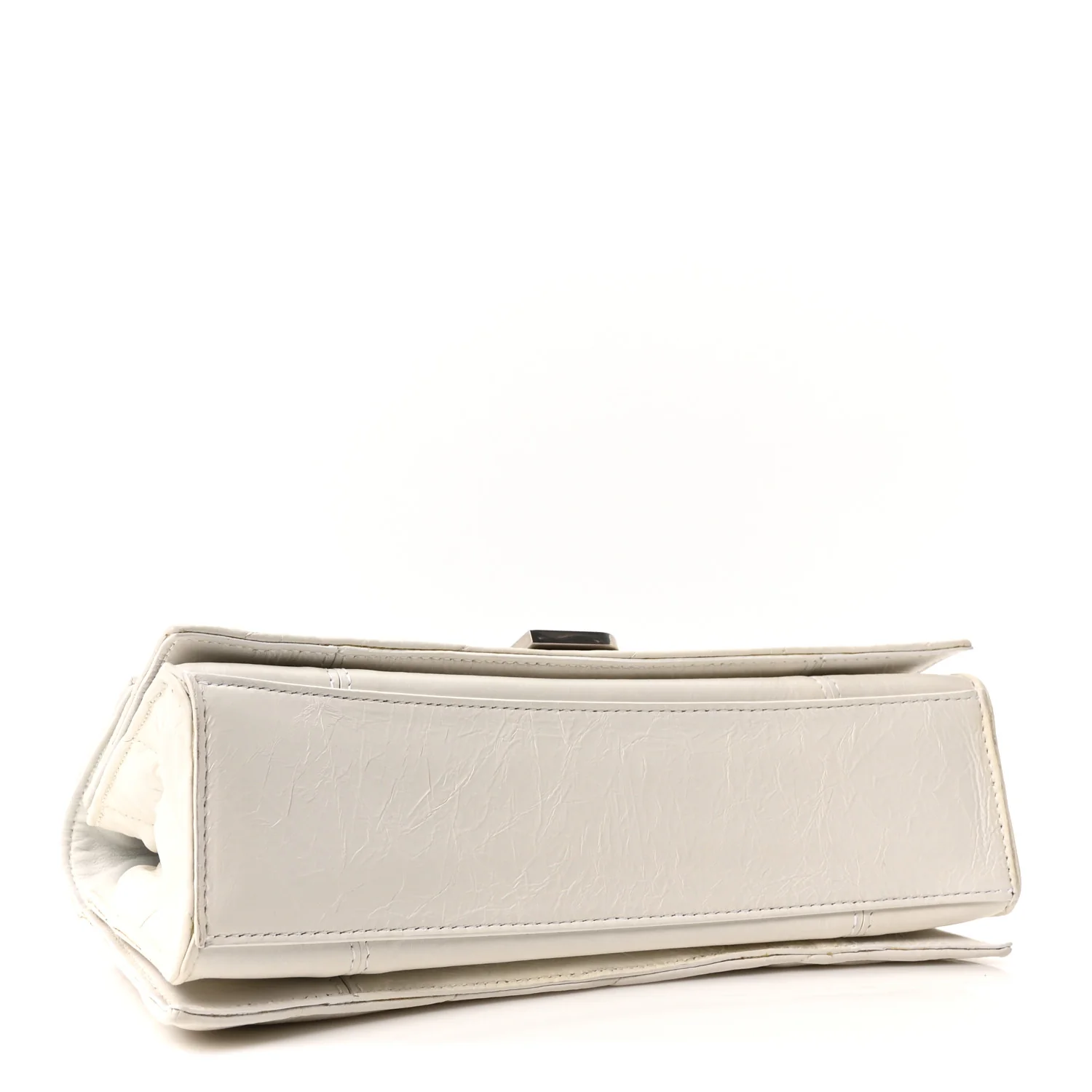 Crushed Calfskin Quilted Small Crush Chain Bag Optic White - Image 4