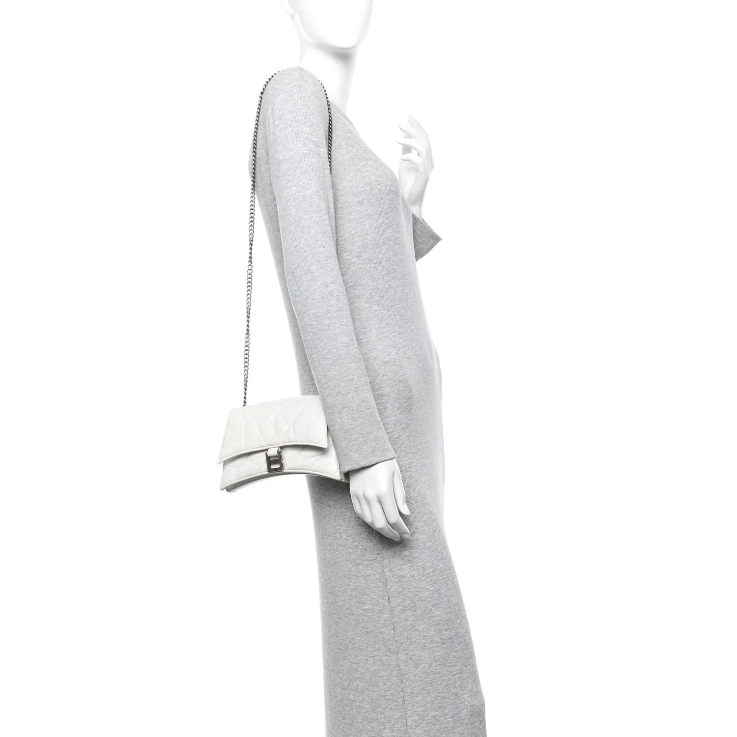 Crushed Calfskin Quilted XS Crush Chain Bag Optic White - Image 2