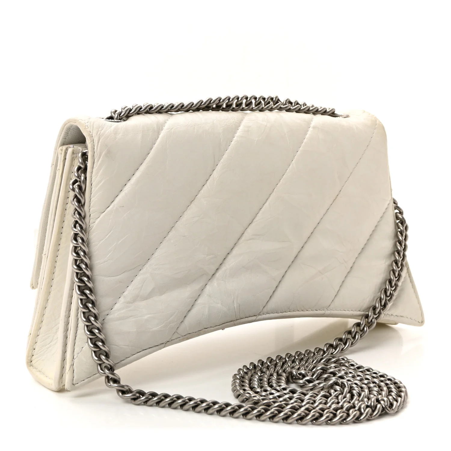 Crushed Calfskin Quilted XS Crush Chain Bag Optic White - Image 3