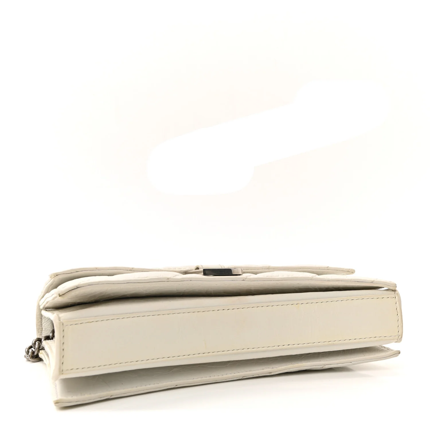 Crushed Calfskin Quilted XS Crush Chain Bag Optic White - Image 4