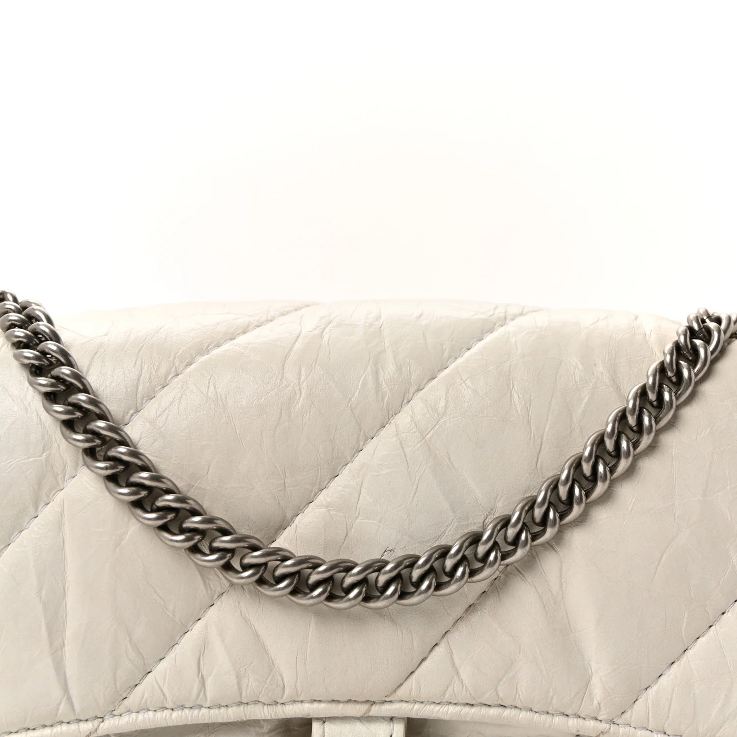 Crushed Calfskin Quilted XS Crush Chain Bag Optic White - Image 7
