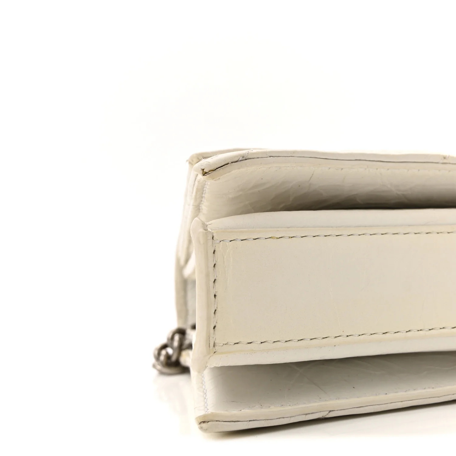 Crushed Calfskin Quilted XS Crush Chain Bag Optic White - Image 8