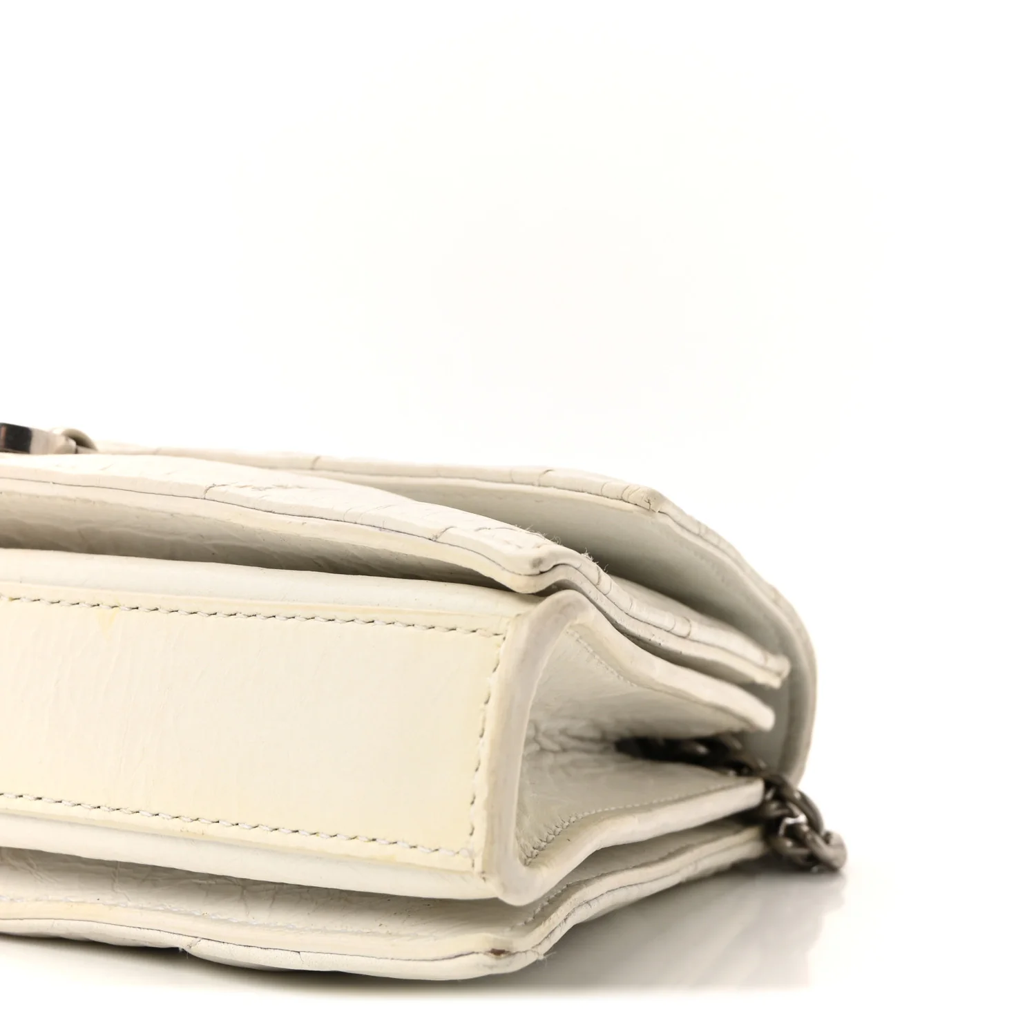 Crushed Calfskin Quilted XS Crush Chain Bag Optic White - Image 9