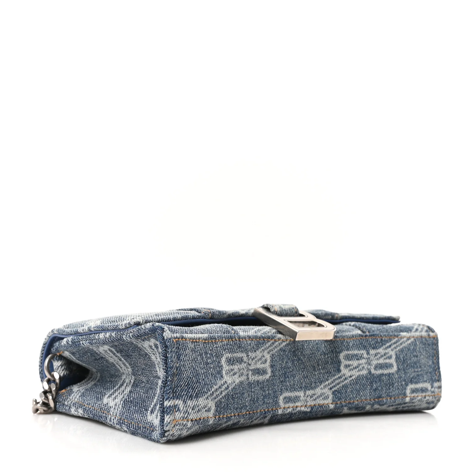 Denim BB Monogram Hourglass Chain Bag Blue - Image 4