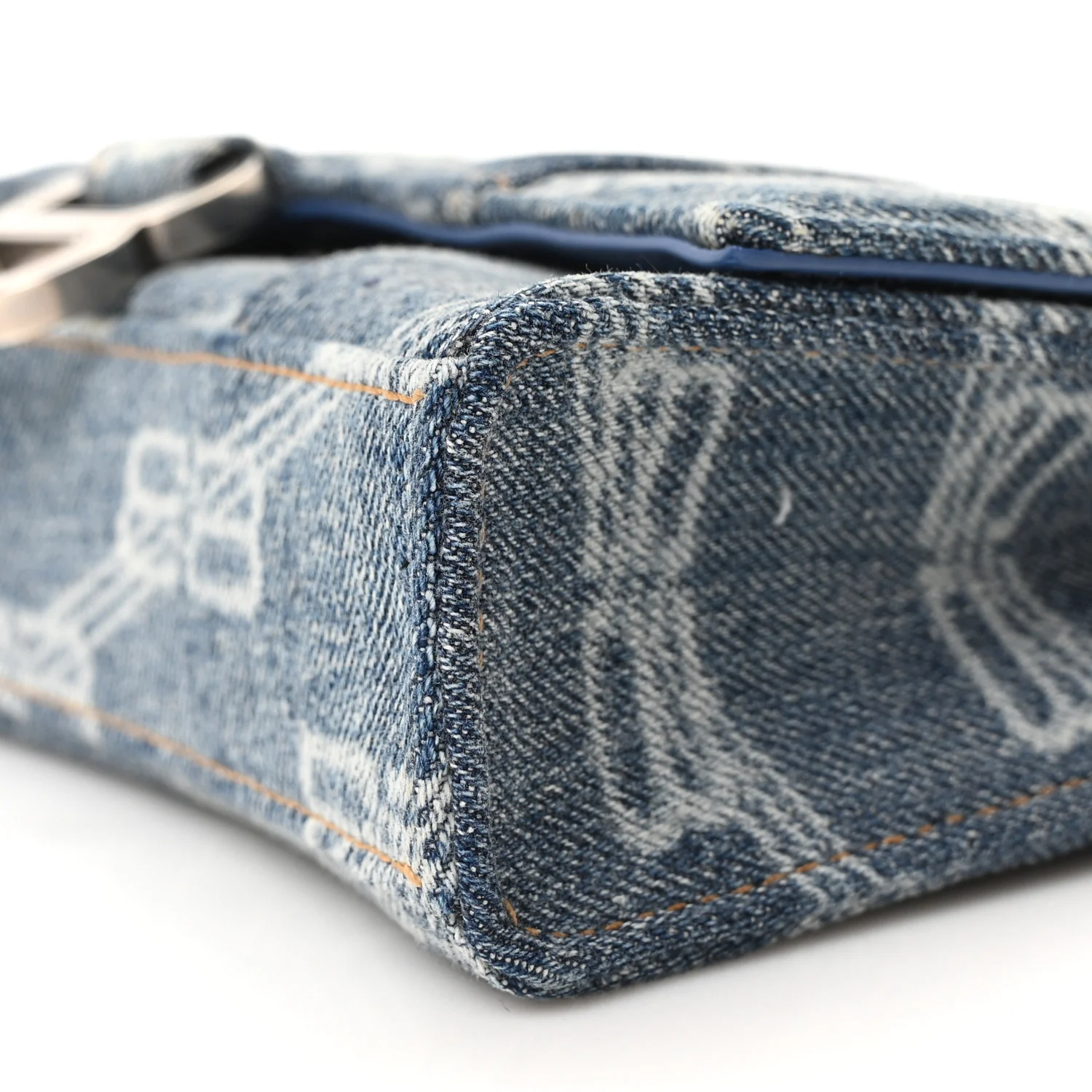 Denim BB Monogram Hourglass Chain Bag Blue - Image 9