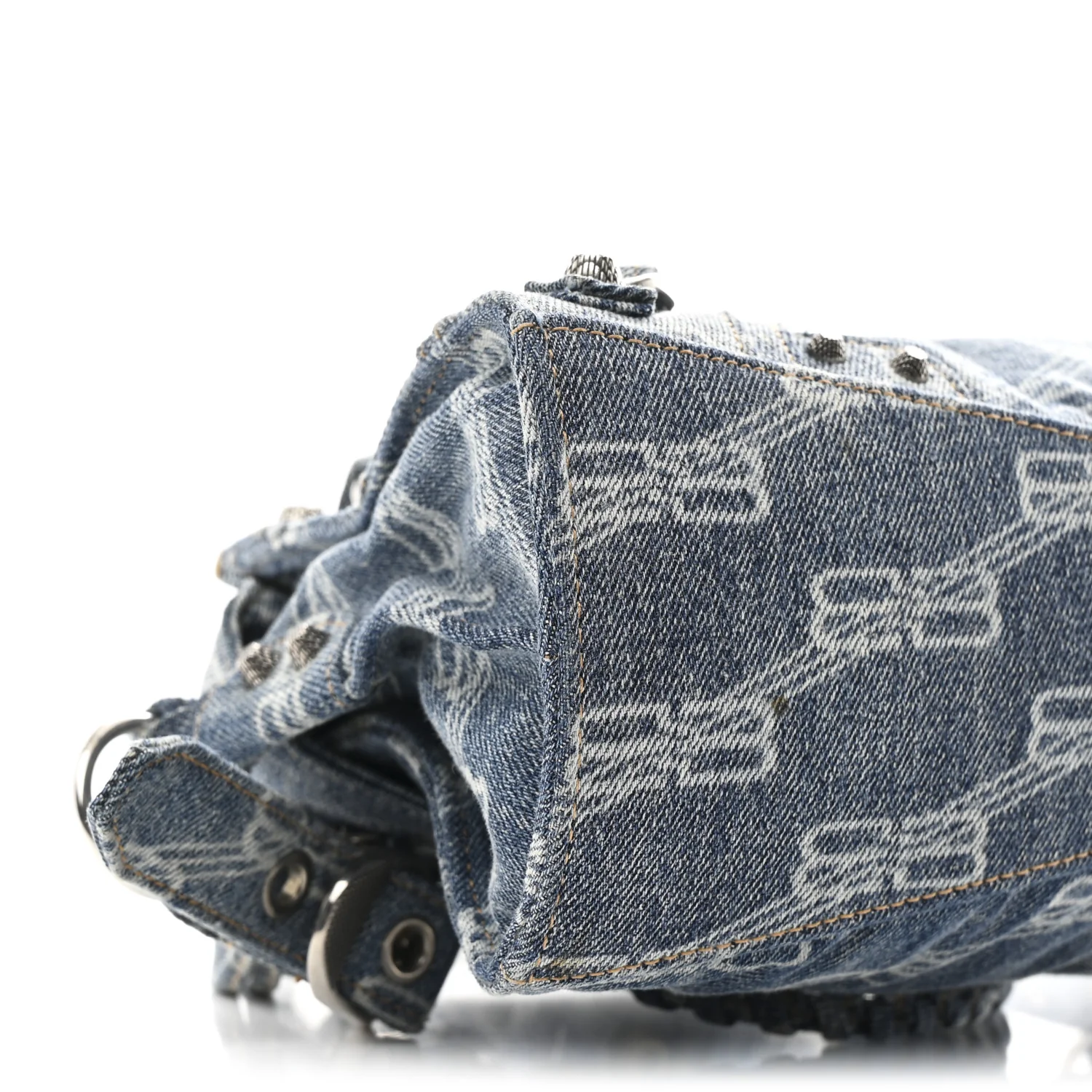 Denim BB Monogram Neo Cagole Handbag XS Blue - Image 10