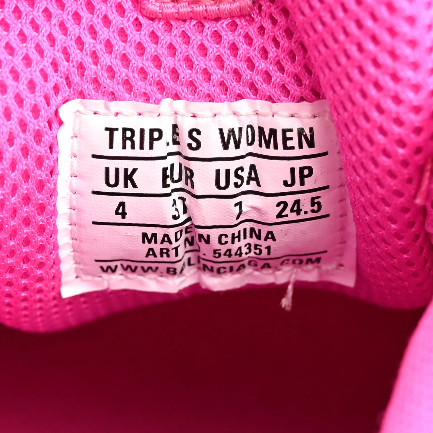 Fabric Mesh Clear Sole Fluo Womens Triple S Sneakers 37 Pink - Image 10