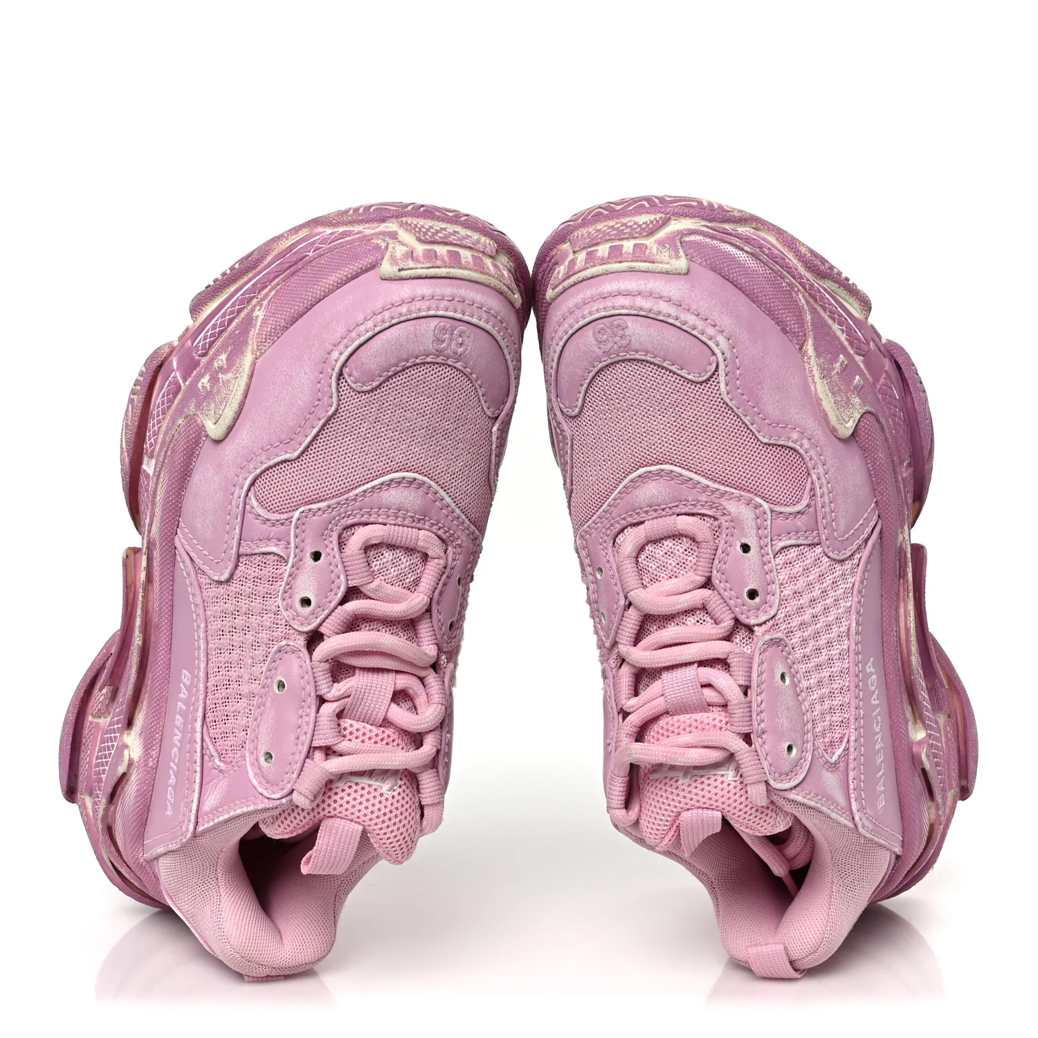 Fabric Mesh Distressed Womens Triple S Sneakers 36 Pink - Image 2