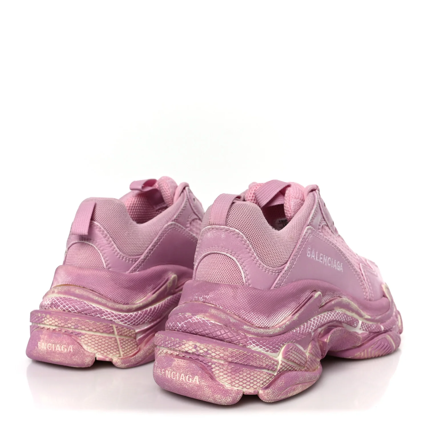 Fabric Mesh Distressed Womens Triple S Sneakers 36 Pink - Image 5