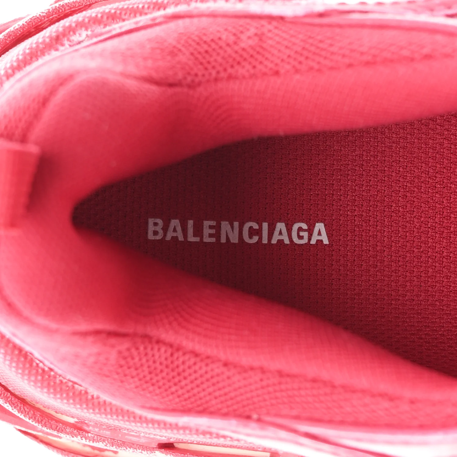 Fabric Mesh Faded Washed Womens Triple S Sneakers 38 Red - Image 8