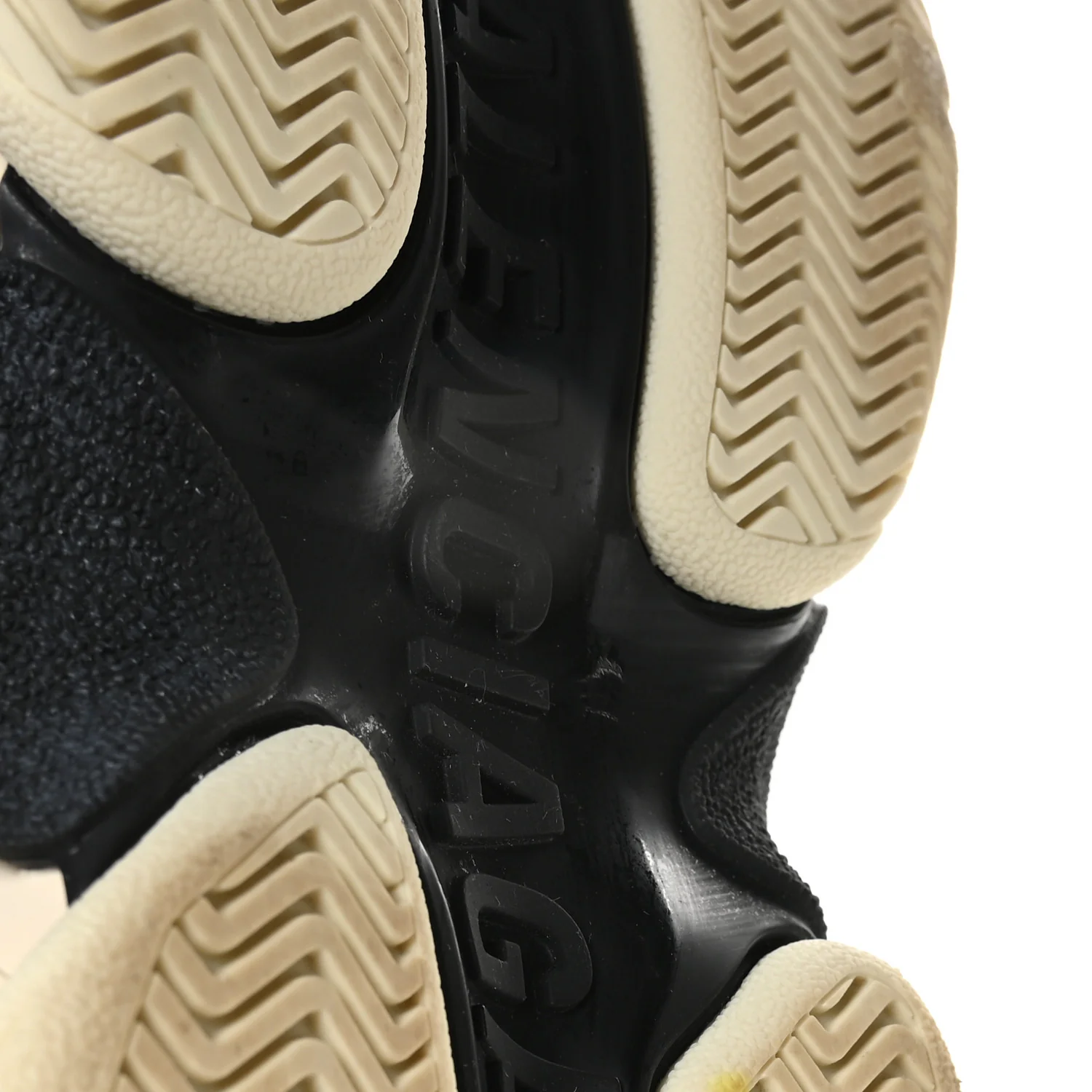 Fabric Mesh Womens Triple S Sneakers 36 Beige Black - Image 8