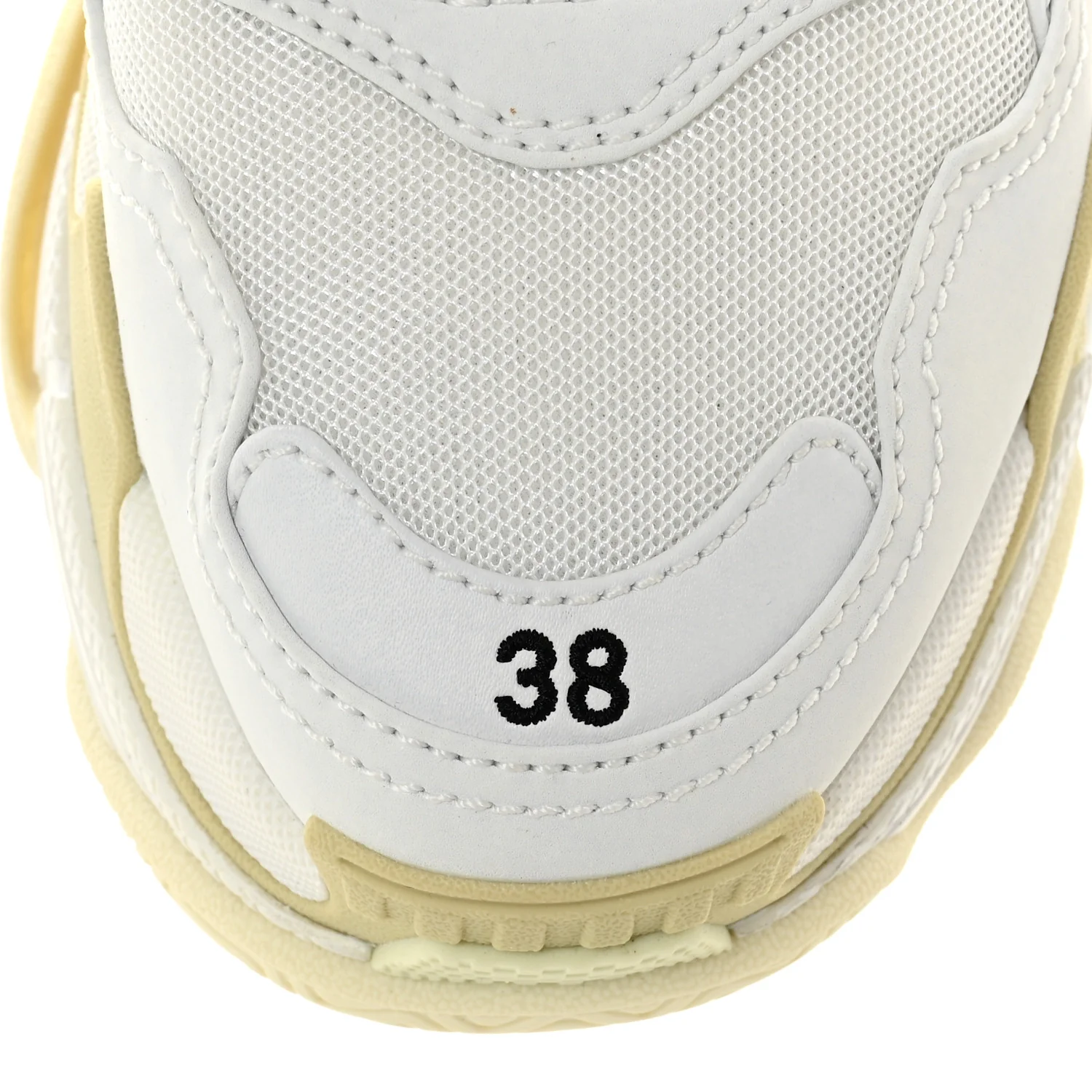 Fabric Mesh Womens Triple S Sneakers 38 White - Image 9