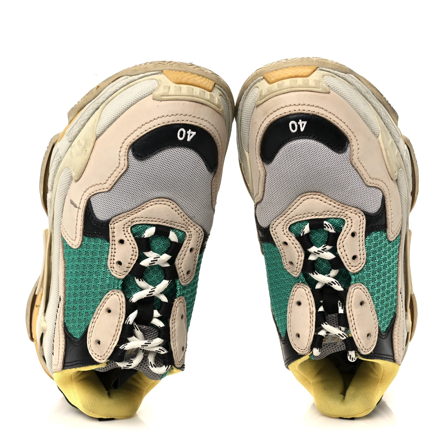Fabric Mesh Womens Triple S Sneakers 40 Jaune Beige Vert Black Gris - Image 2